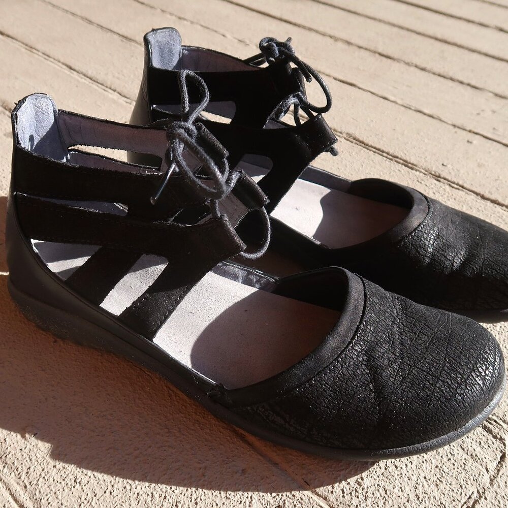 Naot Kata Closed Toe Womens Lace-up Gladiator Sandal Shoes Black Size 8 / 39